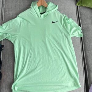 Nike dri-fit short sleeve hoodie(green mint)